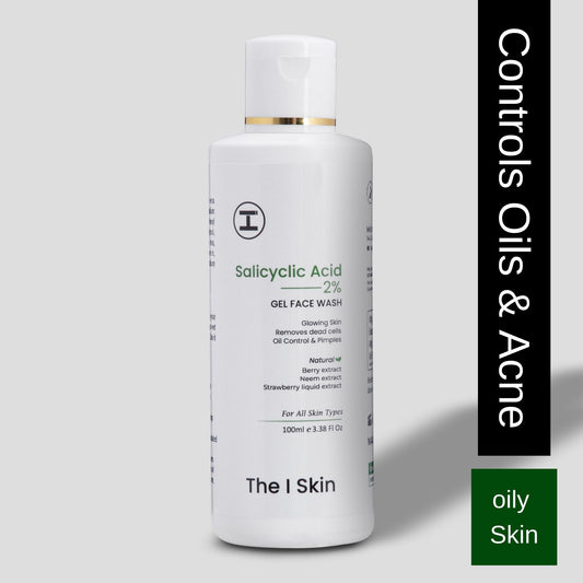 The I Skin Salicylic Acid - 2% Gel For Oily Skin | Sulphate free Anti Acne Face Cleanser For Women & Men Face Wash  (100 ml)